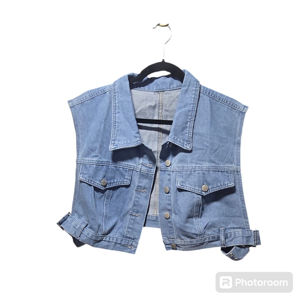 New DENIM VEST size 3xl=18 blue